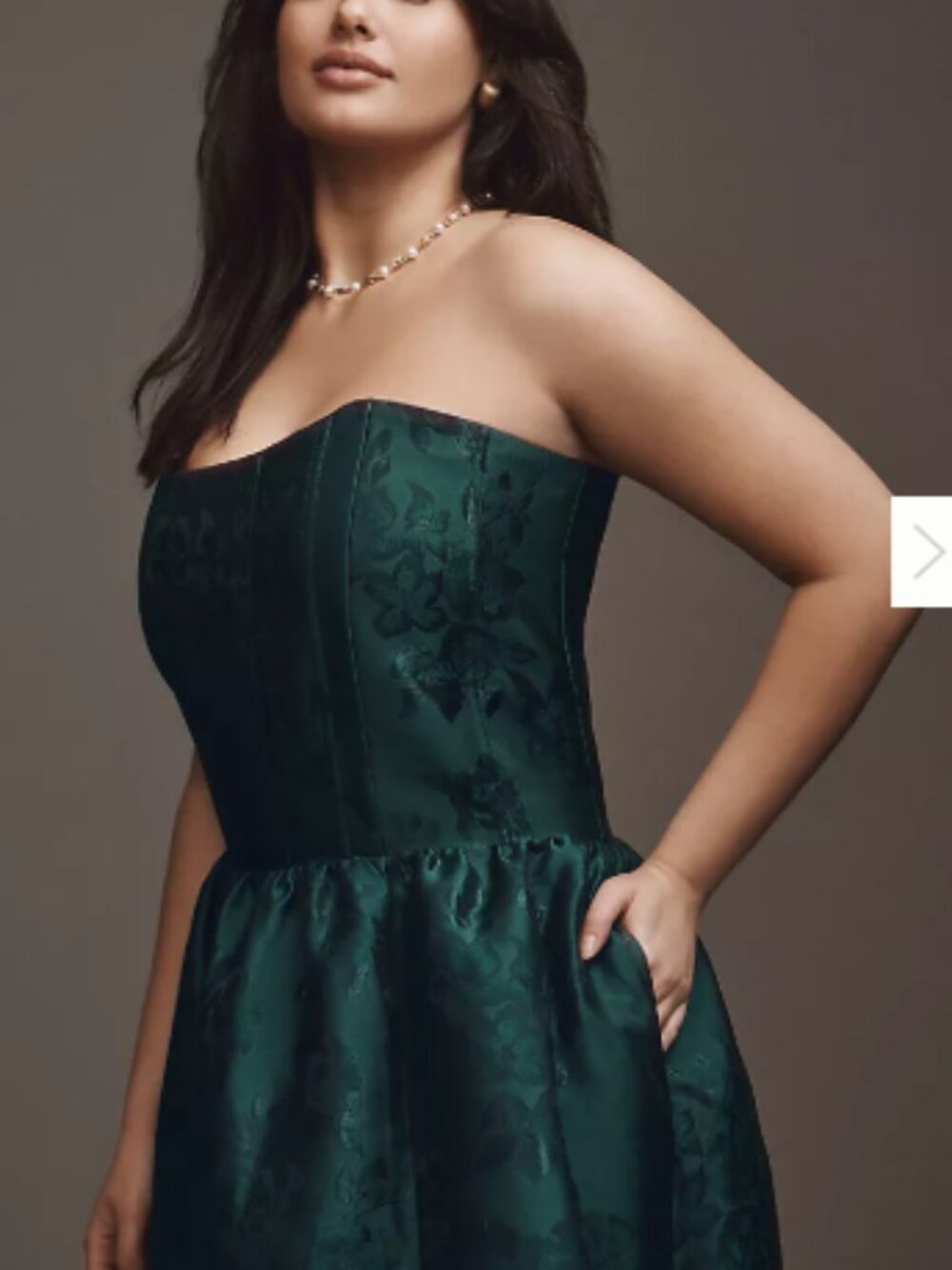 V. Chapman Charlotte Strapless Corset Side-Slit Dress